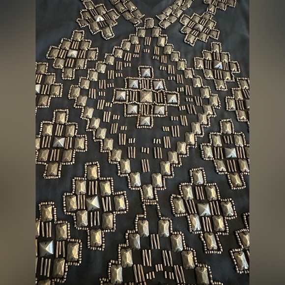 Hale Bob Black Dress with Gold Accents - Picture 3 of 10